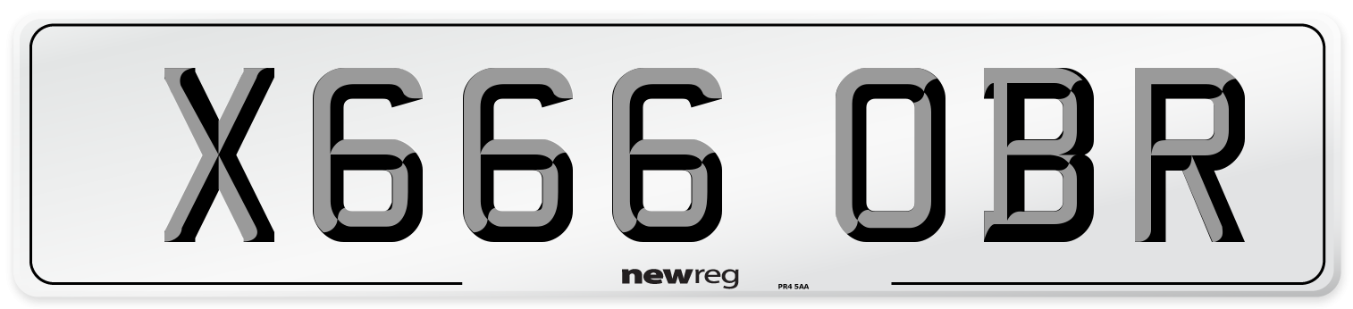 X666 OBR Number Plate from New Reg